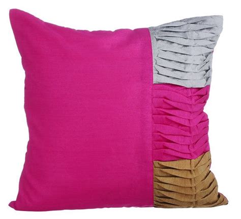 Art Silk Fuchsia Pink Throw Pillow Cover 16x16 Etsy Throw Pillows