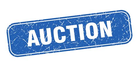 Auction Stamp Auction Square Grungy Blue Sign Stock Illustration