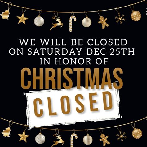 Christmas Day Shop Closed Notice Template Postermywall