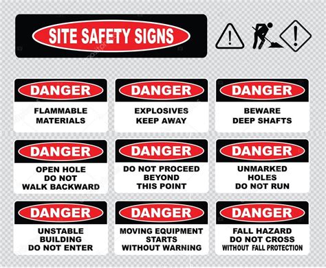 Site Safety Signs Set Stock Vector By Coolvectormaker