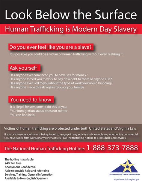 Virginia Human Trafficking Poster Labor Law Compliance Center