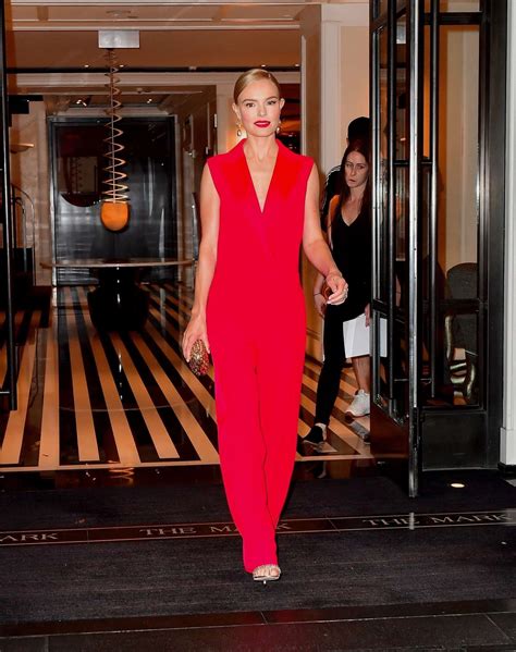 Kate Bosworth In Red Dress Leaves Mark Hotel In New York