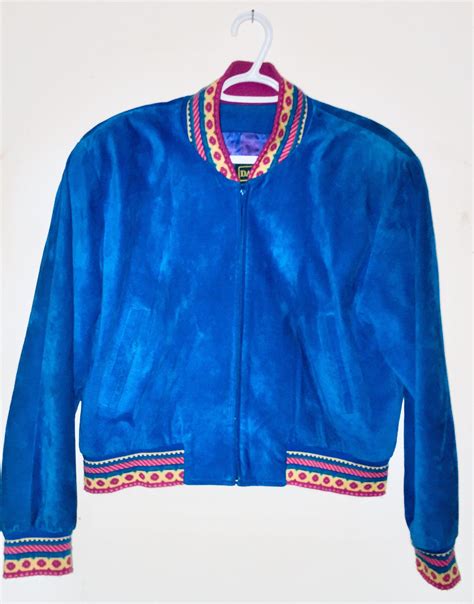 Vintage 1980s Cobalt Blue Suede Bomber Jacket Danier Etsy Suede