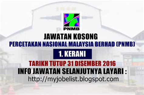 Work at percetakan nasional malaysia berhad? Jawatan Kosong di Percetakan Nasional Malaysia Berhad ...