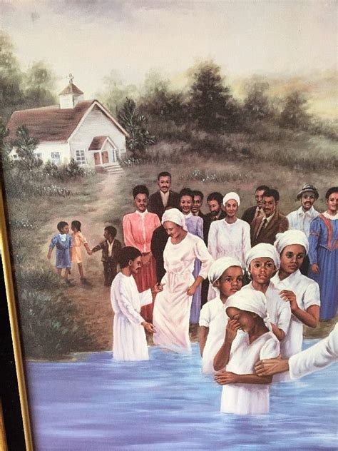 African American Artwork Baptism By The River Artist R Williams