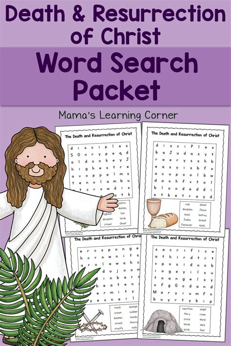 death  resurrection  christ word searches mamas learning corner