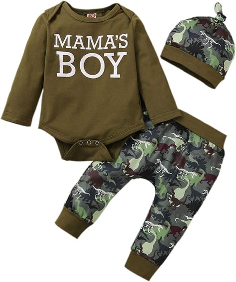 3pcs Newborn Baby Boy Clothes Letter Printed Romper Pants