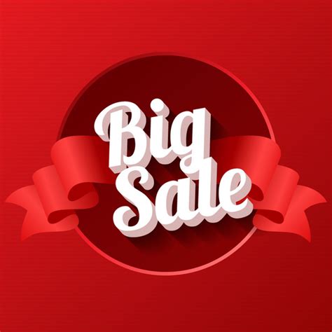 3d Big Sale Sign With Ribbon Vector Misc Free Vector Free Download