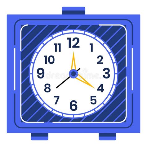 Square Blue Alarm Clock At Nine O Clock Simplistic Clock Showing Time