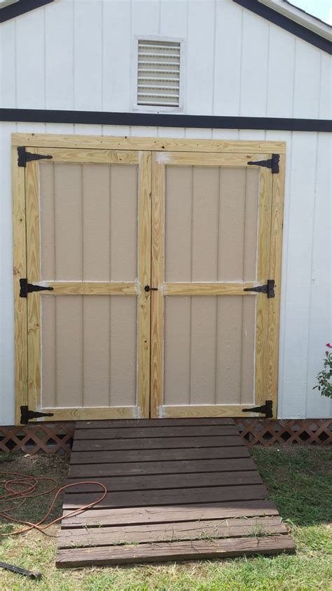 This tutorial describes how to build and install a shed door in 6 easy steps. Brand new shed doors installed for client. Old door was ...