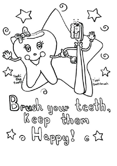 Coloring Page Dental Kids Free Dental Dental