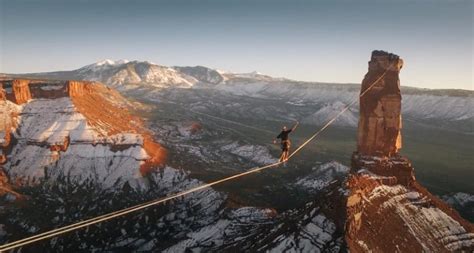 Watch Breathtaking Footage Of A Slackliner Conquer The 500 Metre Walk