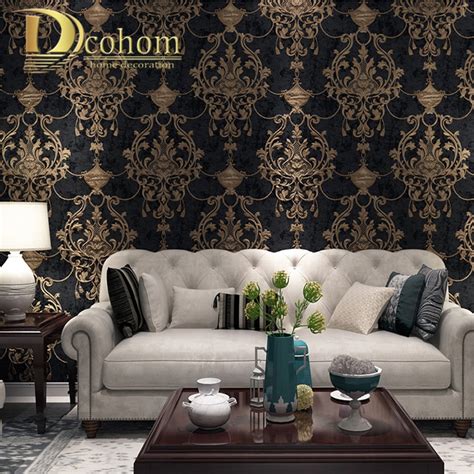 European Style Damask Wallpaper For Walls 3 D Embossed Luxury Wall
