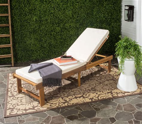 Description:this armless chair can be used on its own or paired with the corner piece and pillow top ottoman to build your own sectional that is perfect for everything from entertaining guests to afternoon naps, handcrafted to help. Safavieh Inglewood Outdoor Modern Chaise Lounge Chair with ...