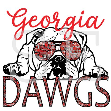 Georgia Dawgs Pop Art With Glasses Sublimation Etsy Australia