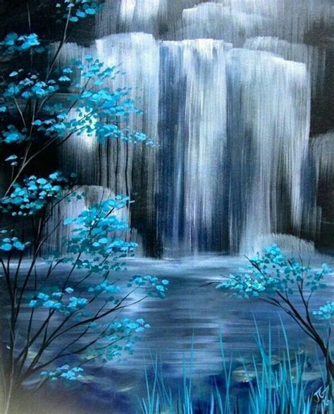 Pin By Miled Miled On Painting Waterfall Paintings Landscape