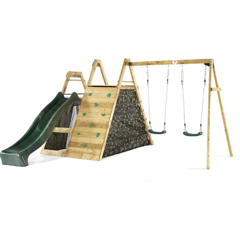 Plum Climbing Pyramid Play Center With Swings Slide And Cubby Big W