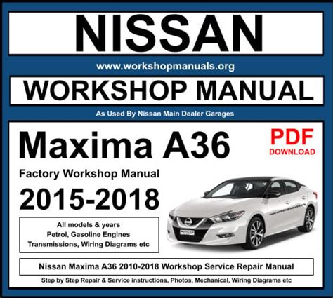 Nissan Maxima 2015 2018 Workshop Repair Manual Download Pdf