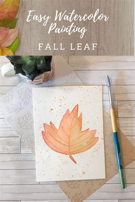 Easy Watercolor Painting Fall Leaf Reflecting Creation