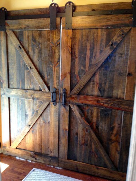 British Brace Double Barn Doors Dark Walnut By Dixonanddad On Etsy Diy