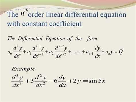 Linear Differential Equation With Constant Coefficient