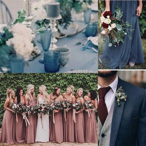 Dusty Rose Navy Dusty Blue Cranberry Wedding Theme Colors Rose