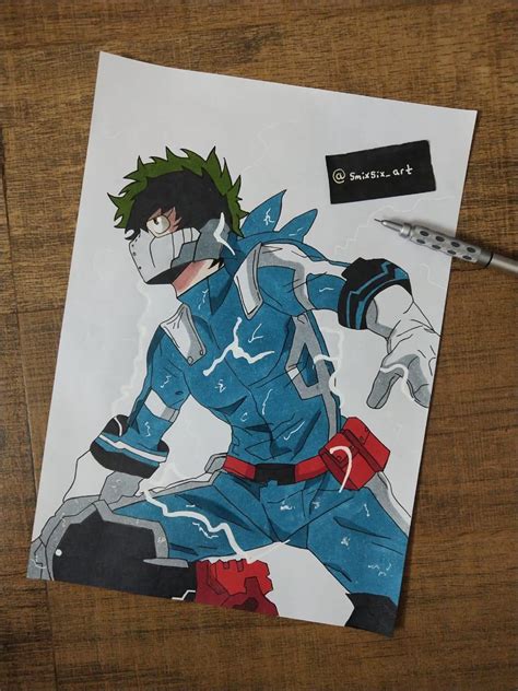 A Drawing Of Deku Colored Using Alcohol Markershope You Like It