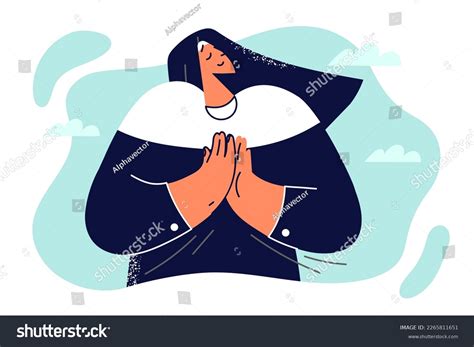 Woman Nun Christian Church Folded Hands Stock Vector Royalty Free Shutterstock
