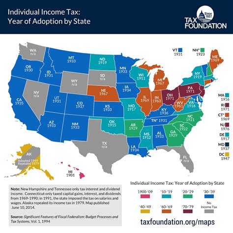 Map When Every State Adopted Its Income Tax The Washington Post