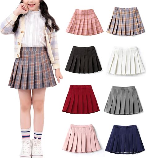 Girls High Waisted Pleated Zip Tennis Style Skater Mini Skirt Kids Ebay