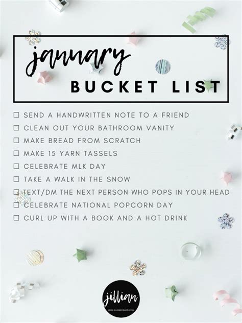 January 2021 Bucket List Bucket List January Planning Bucket List
