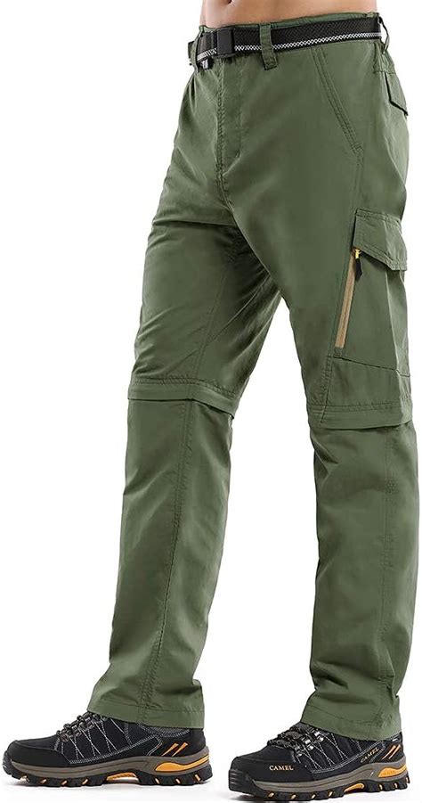 Mens Hiking Pants Convertible Outdoor Quick Dry Lightweight Zip Off
