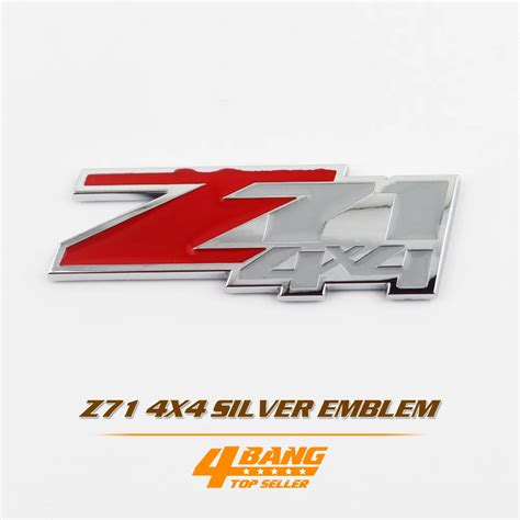Red Silver Z71 4x4 Sticker Car Styling Chrome Finished Decal Fender