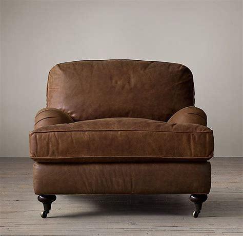 English Roll Arm Leather Chair Leather Chair Rolled Arm Chair