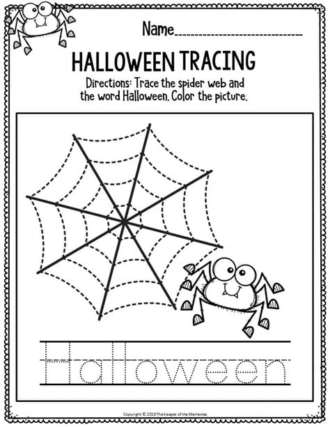 Literacy Halloween Preschool Worksheets Halloween Tracing The Keeper