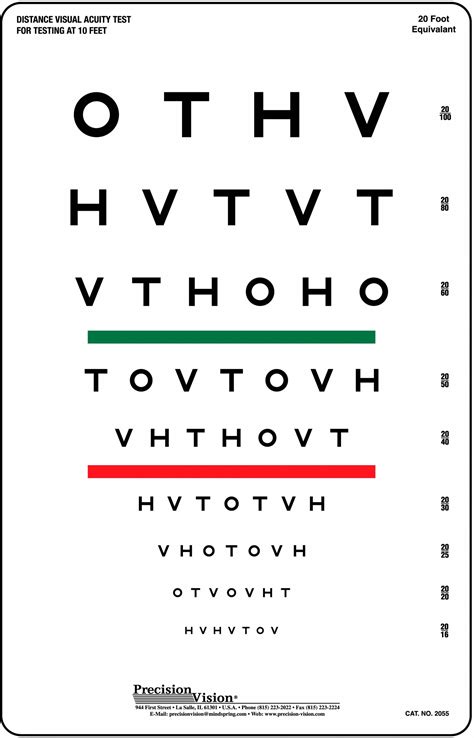 Hotv Redgreen Bar Vision Test Chart Precision Vision