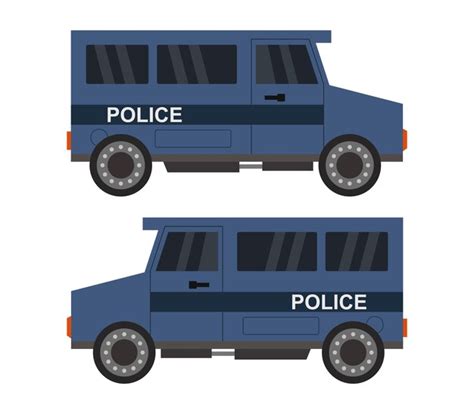Police Van Premium Vector