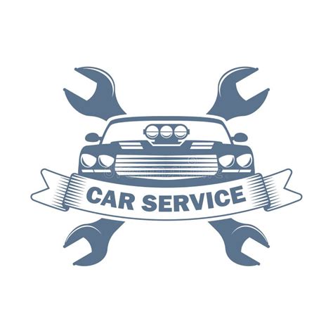 Car Repair Service Monochrome Logo Stock Vector Illustration Of Icon