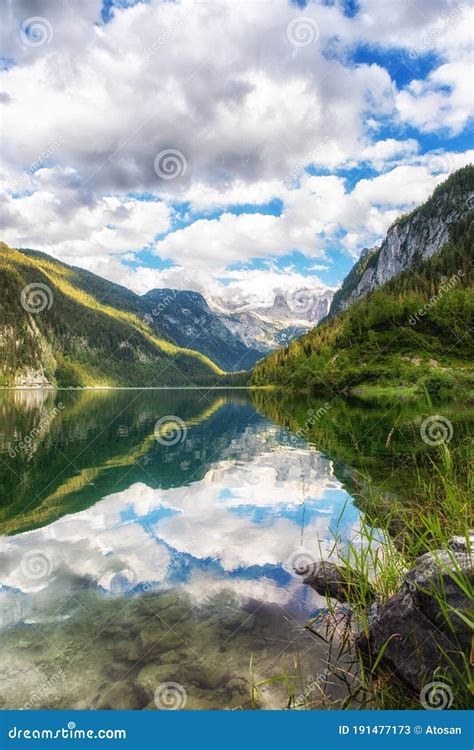 Mountain Lake In Gosau Alps Austria Stock Image Image Of Reflection