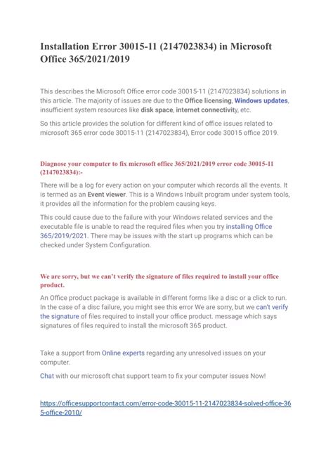 Ppt Installation Error 30015 11 2147023834 In Microsoft Office 365