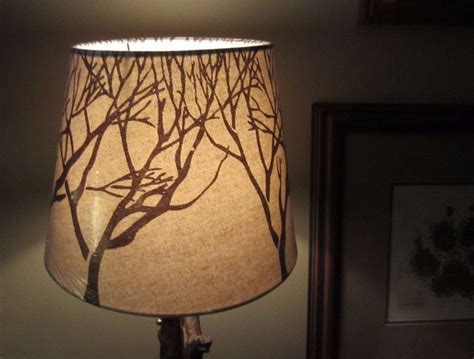 Rustic Cabin Lamp Shades Tree Branch Twig Pattern Fabric 2 Sizes