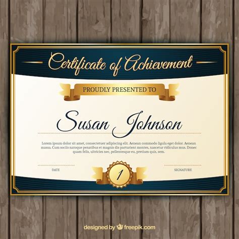 Premium Vector Certificate Of Achievement With Classic Golden Elements
