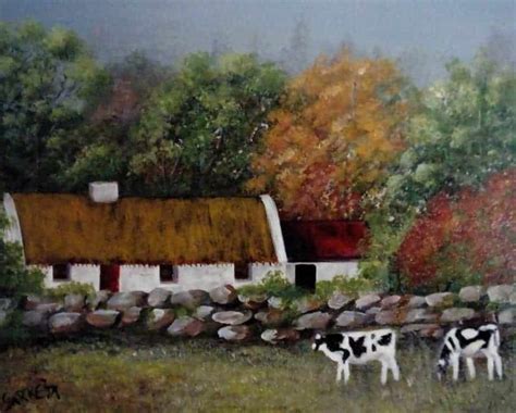 Thatch Cottage Irish Landscape Painting Art 4 You