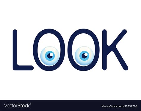 Look Text With Eye Balls Royalty Free Vector Image