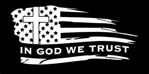 In God We Trust Distressed American Flag Truck Window Vinyl Etsy