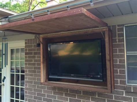 Cheap free shipping outdoor tv enclosure & cabinet, outdoor projector enclosure. Outdoor TV cabinet made of rough cedar lumber # ...