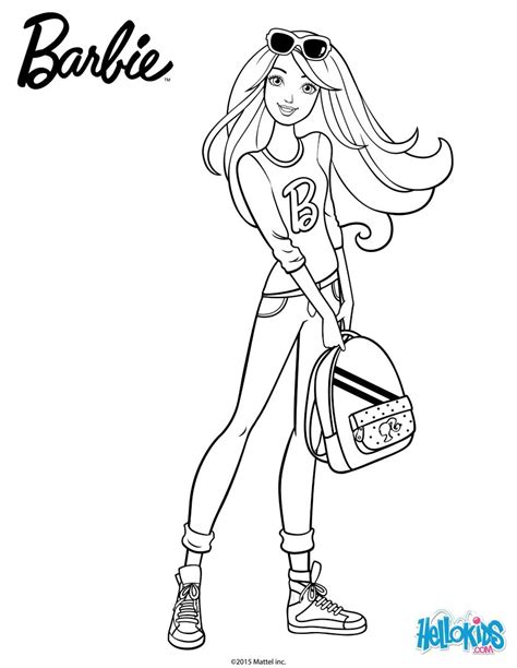 Barbie With Her School Backpack Coloring Pages