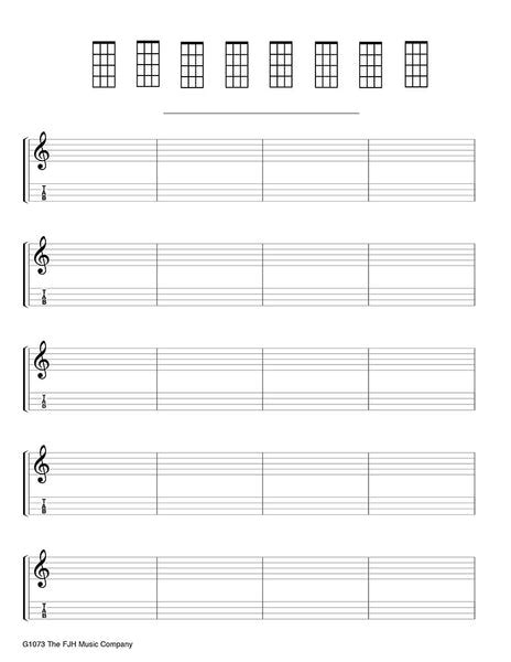 Everybodys Ukulele Manuscript Paper With 110 Chord Charts The Fjh