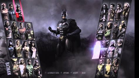 Ps4 Injustice Gods Among Us Menu And Characters Youtube