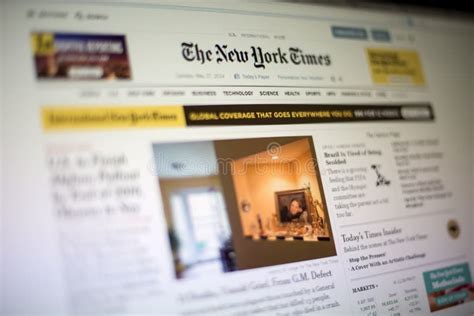 New York Times Main Page Editorial Stock Photo Image Of Homepage
